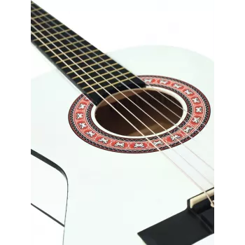 Dimavery AC-303 concertgitaar 1/2 wit - lindehouten body, 535 mm mensuur