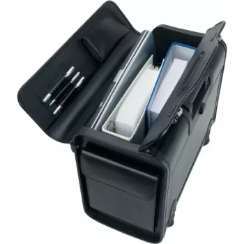 JÜSCHA Alassio Silvana pilotenkoffer, leer, zwart, met trolley (92705)