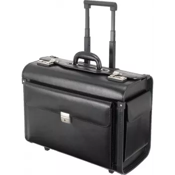 JÜSCHA Alassio Silvana pilotenkoffer, leer, zwart, met trolley (92705)