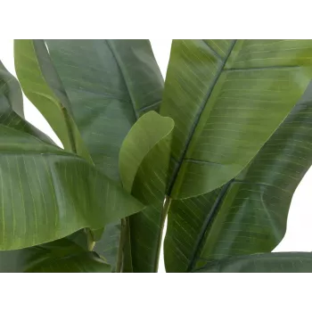 EUROPALMS kunstmatige bananenboom, 120cm, realistische groene bladeren, zwarte pot 82509537