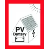 CIMCO brandveiligheidsschild voor PV-installaties met batterijopslag, zelfklevende folie, 105 x 148 mm, rood/wit/zwart 182798
