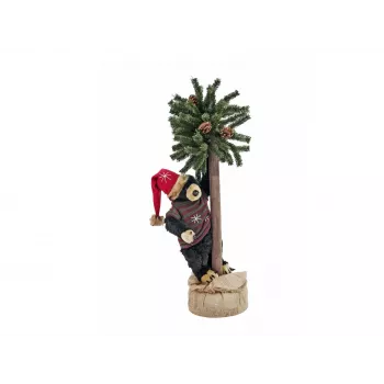EUROPALMS kerstbeer met kerstboom, 105 cm 83314804
