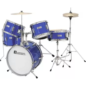 Dimavery JDS-305 kinderdrumstel blauw met bekkens en bassdrumpedaal