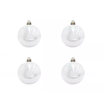 EUROPALMS Decoratieballen-set 10 cm, wit, 4 stuks 83501264