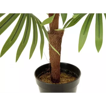 EUROPALMS waaierpalm kunstplant, 88cm, groen, zwarte pot 82509301