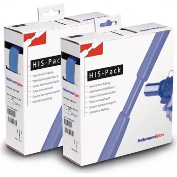 HellermannTyton HIS-PACK-9,5/4,7-BU warmtekrimpkous, blauw, 9,5 mm expansiediameter, 4,7 mm teruggekrompen, 5 m lengte, 2:1 verhouding, dispenserbox
