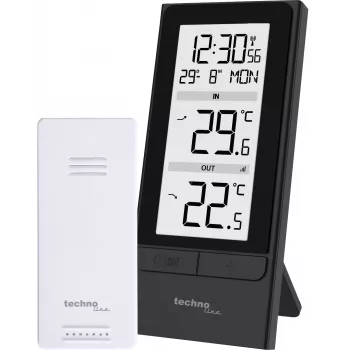 Technoline WS9787 Draadloos weerstation met buitensensor, zwart/zilver