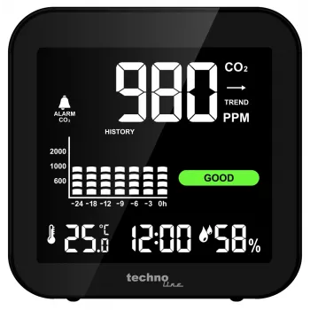 Technoline WL1025 CO2-monitor met temperatuur en luchtvochtigheid
