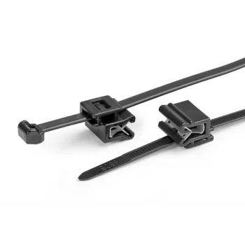 HellermannTyton T50ROSEC5A-PA66W-BK kabelbinder met clip, 200 mm x 4,6 mm, zwart, 100 stuks 156-03219