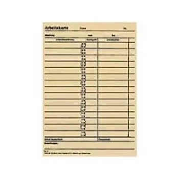 BÜRK MOBATILE stempelkaart voor ZS 5200 tijdregistratieklok, 100 kaarten, groene druk op wit karton, 189 x 86 mm B01830040500