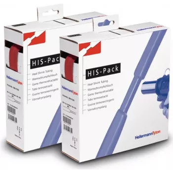 HellermannTyton HIS-PACK-19,1/9,5-RD warmtekrimpkous, 2:1, rood, 19,1 mm expanded, 9,5 mm teruggekrompen, 5 m lengte, dispenserbox