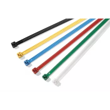 HellermannTyton herbruikbare kabelbinder LR55, 195 x 4,7 mm, geel, 25 stuks 115-00004