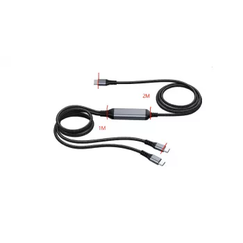 ALLNET USB-C PD oplaadsplitter 100W (70W+30W) alleen om te laden, zwart S217890