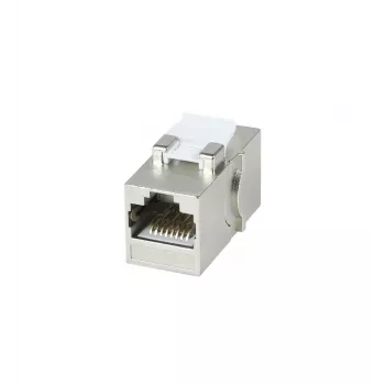 SYNERGY21 S216317V4 Cat6A afgeschermde RJ45 keystone-koppelmodule, bus naar bus, slimline kort, metalen behuizing