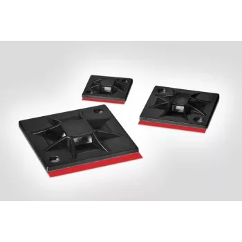 HellermannTyton QM40APT-I-PA66-BK kabelbinder-voet, zelfklevend/schroefbaar, PA66, zwart, 40x40 mm, 1 stk. 151-01596