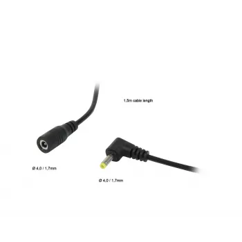 ALLNET DC-stroomverlengkabel 4,0mm x 1,7mm stekker naar bus 1,5m zwart ALL-Adapt-Ext4.00-1500