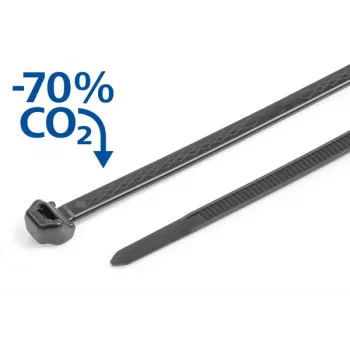 HellermannTyton S50ROS-PP-BK herbruikbare kabelbinder, 200 x 4,9 mm, antislip, polypropyleen, zwart, 100 stuks 118-00272
