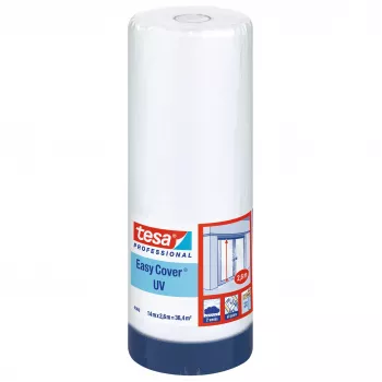 Tesa Easy Cover 4369 UV-afdekfolie met geïntegreerde tape, transparant, 2,6m x 17m 04369-13-1