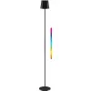 Goobay draadloze LED-vloerlamp, maat XL, 122 cm, RGBW, zwart 76573