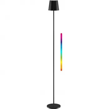 Goobay draadloze LED-vloerlamp, maat XL, 122 cm, RGBW, zwart 76573