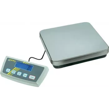 Kern DE 60K10D dual-range platformweegschaal, 60 kg capaciteit, 10/20 g afleesbaarheid, RVS weegplateau, batterij- & netvoeding