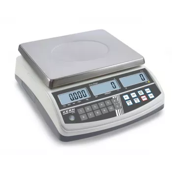 Kern CPB 15K0.2N telweegschaal, 15 kg capaciteit, 0,2 g afleesbaarheid, RVS platform, batterijgevoed