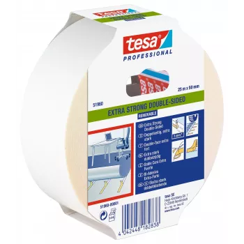 tesa 51960 dubbelzijdig plakband, doorschijnend, 50 mm x 25 m 51960-00001-11