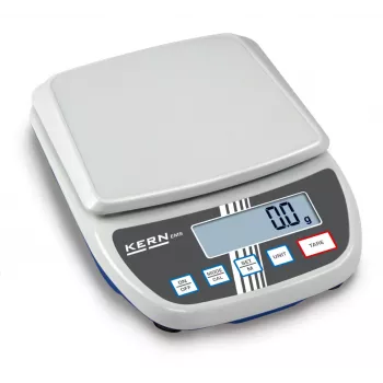 KERN EMS 12K0.1 precisieweegschaal, 12 kg x 0,1 g, RVS platform, RS-232, net-/batterijvoeding
