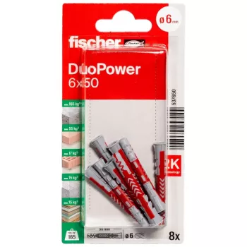 Fischer DuoPower 6 x 50 K NV universele plug, 1 set (537650)