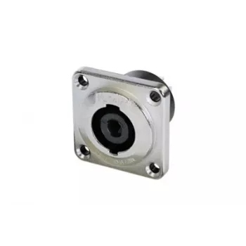 Neutrik NLT4MPXX speakON 4-polige inbouwcontactdoos, zwart, soldeerbakjes, 30 A
