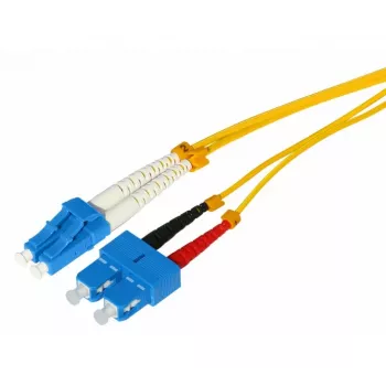 Tecline HD glasvezel patchkabel, 9/125 µm singlemode OS2, LC duplex naar SC duplex, geel, 1,0 m (799LS01)