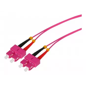 Tecline HD OM4 multimode glasvezel patchkabel SC duplex naar SC duplex, 50/125 µm, heidepaars, 7,5 m 798SS07