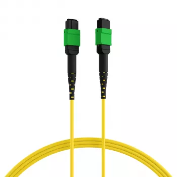 EFB Elektronik MPOF12MPOFOS2-1 MPO-PLUS APC naar MPO-PLUS APC OS2 singlemode 12-faser patchkabel, polariteit type B, LSZH geel, 1 m