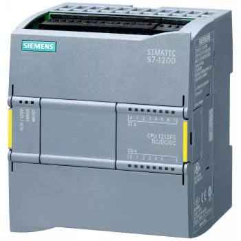 Siemens SIMATIC S7-1200F CPU 1212 FC compacte CPU, 8 DI/4 DO/2 AI, PROFINET, 100 KB programmageheugen, DC/DC/DC, fail-safe 6ES72121AF400XB0