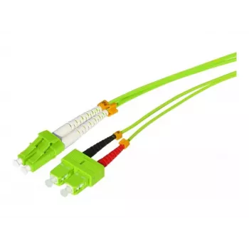 Tecline HD OM5 50/125 µm Multimode glasvezel-patchkabel, LC duplex naar SC duplex, limoengroen, 3,0 m 796LS03