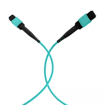 EFB Elektronik MPO-PLUS female naar MPO-PLUS female patchkabel, OM3 multimode, 12 vezels, type B, LSZH aqua, 5 m MPOF12MPOFOM3-5