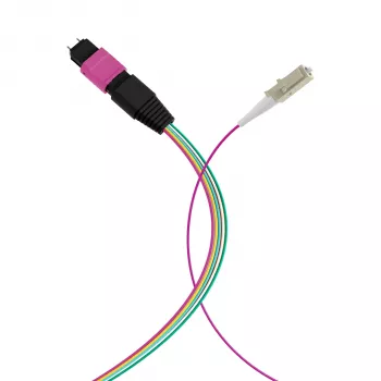 EFB Elektronik MPO-PLUS (M)-LC fanout-kabel OM4 12 vezels type B LSZH erika-violet 1 m MPOM12LCOM4-1