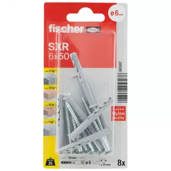 Fischer SXR 6 x 50 Z K NV langschachtdübel met verzonkenkopschroef (PZ), 1 set (503417)
