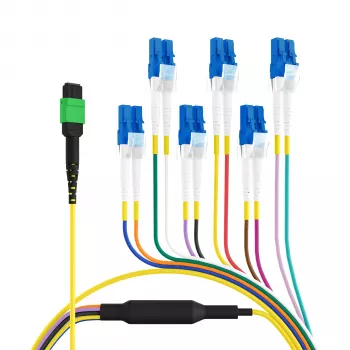 EFB Elektronik MPO-PLUS/APC(F)-LC trunkkabel OS2 12 vezels type B LSZH geel 3m MPOF12LCOS2-3