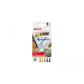 Edding 5300 acrylmarker-set fijne punt 5 verschillende kleuren 4-5300-5S-1