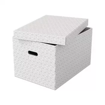 Esselte Home Opbergbox L, set van 3, wit, 628286
