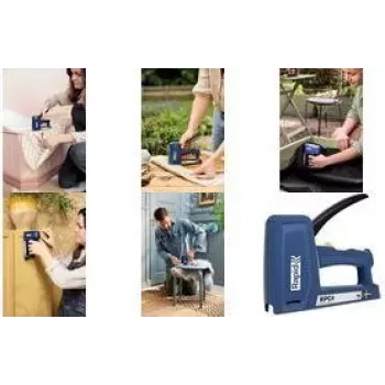 RAPID TOOLS RPC4 handtacker, blauw, voor fijndraadnietjes type 53 & type 13 (6-16 mm) en nagels type 8 - 1 stuk 5001631