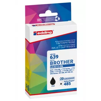edding EDD-639 zwarte compatibele inktpatroon voor Brother LC3213BK 18-639