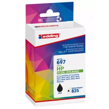 edding EDD-697 zwarte inktpatroon compatibel met HP 912XL (3YL84AE)