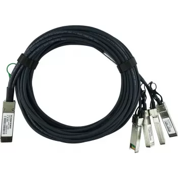 BlueLAN compatibele H3C LSWM1QSTK4 passieve 40GBASE-CR4 QSFP+ naar 4x10GBASE-CR SFP+ Direct Attach breakout-kabel, 3m, AWG30 LSWM1QSTK4-BL