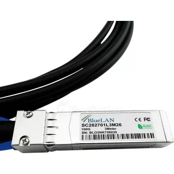 BlueLAN 980-9I48H-00C003 compatibele QSFP28 naar 4x SFP28 passieve koper breakout DAC-kabel, 3m, 100G naar 4x25G 980-9I48H-00C003-BL
