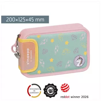 BRUNNEN s'maepp Sweet Unicorn gevulde etui pastelroze/groen 16-delige 20,0 x 4,5 cm 104942001