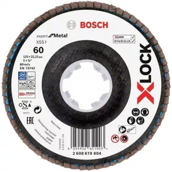 Bosch X-LOCK R780 Best for Inox lamellenschijf 125 mm P60 zirkonkorund conisch Type 29 2608619804
