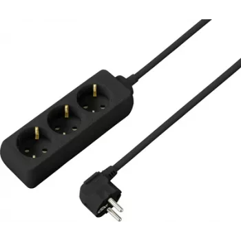 Sygonix SY-4890978 stekkerdoos zwart Schuko 3 stopcontacten 1,5 m overspanningsbeveiliging