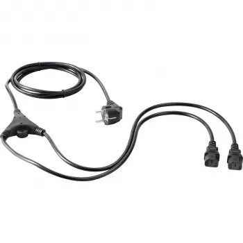 SYGONIX SY-5178378 IEC C14 naar 2x IEC C13 stroomverdeler Y-kabel, 2m, zwart